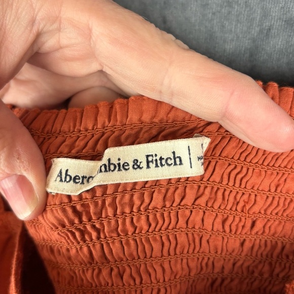 Abercrombie & Fitch Orange Pleated Camisole Crop Top - Picture 3 of 10